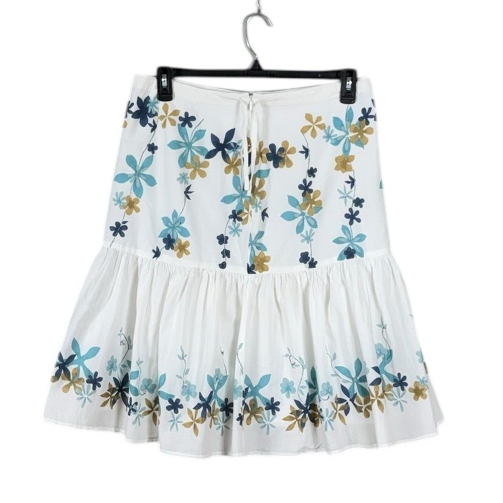 Womens Handmade Floral Tiered Skirt Size Large Bohemian Coastal Coquette Beachy - Picture 2 of 4